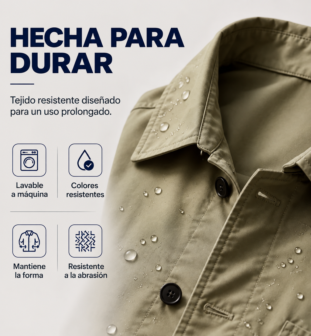 ⏰ Último día de rebajas – 50 % DE DESCUENTO ✨ Trench impermeable para hombre de largo medio.