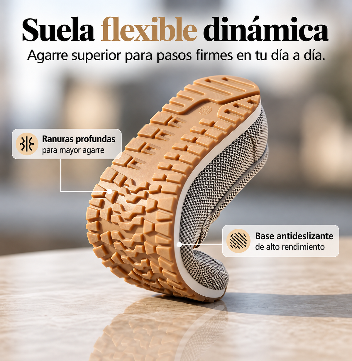 Mocasines casuales de punto para mujer con hebilla metálica.