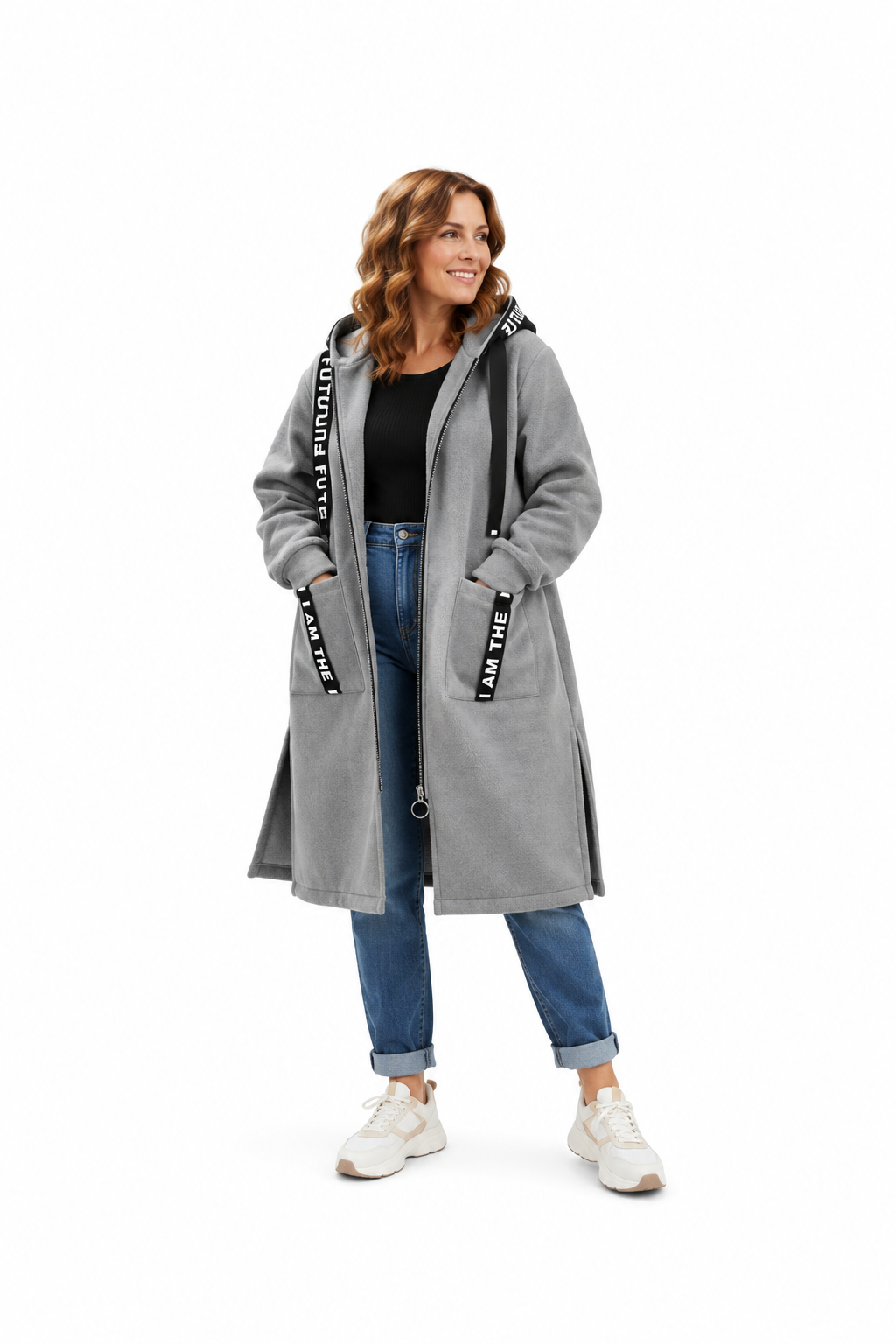 Women's Oversized Hooded Sweatshirt Coat