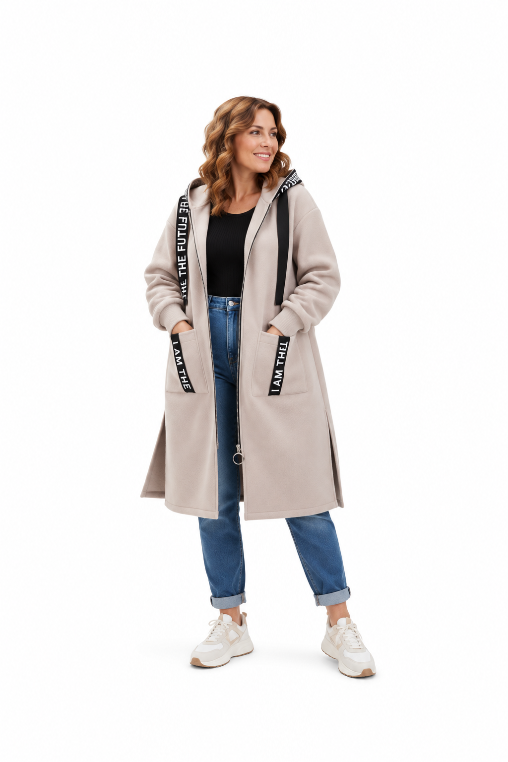Women's Oversized Hooded Sweatshirt Coat