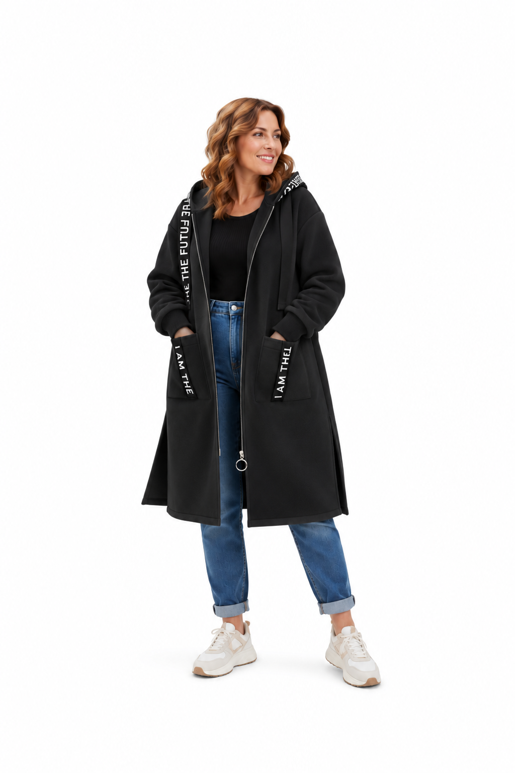 Women's Oversized Hooded Sweatshirt Coat