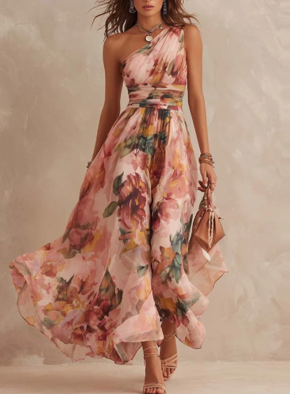 Vestido Floral Asimétrico