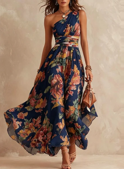 Vestido Floral Asimétrico