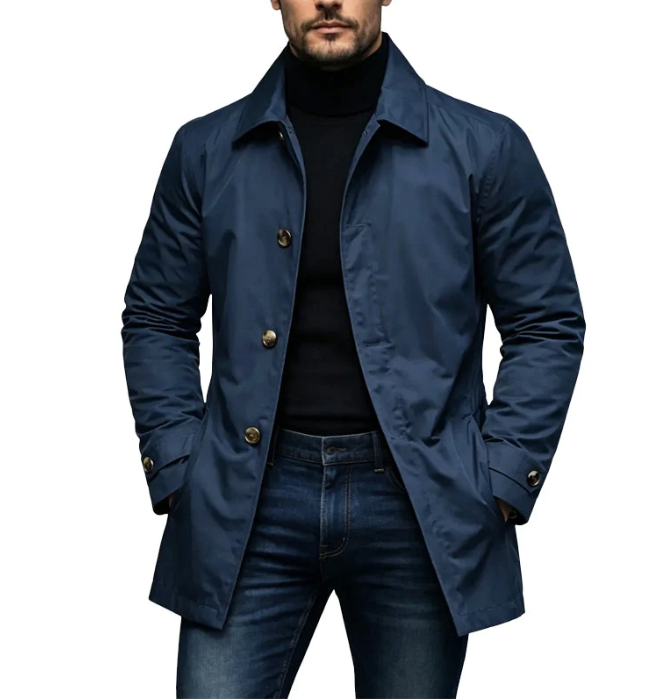 ⏰ Último día de rebajas – 50 % DE DESCUENTO ✨ Trench impermeable para hombre de largo medio.