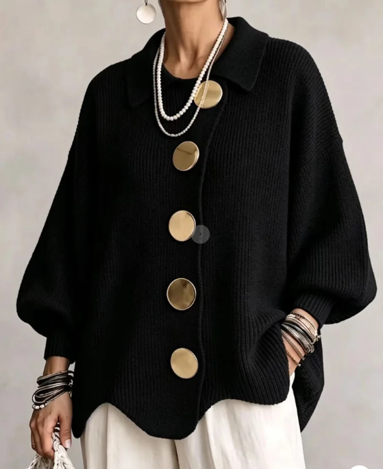 Raquel - Rebeca oversize con botones dorados grandes