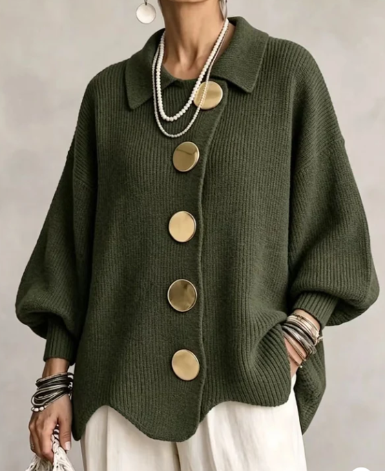 Raquel - Rebeca oversize con botones dorados grandes