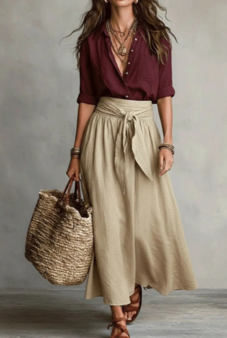 Conjunto Savannah. Camisa + Falda.